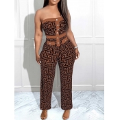 LW Off The Shoulder Geometric Print Jumpsuit