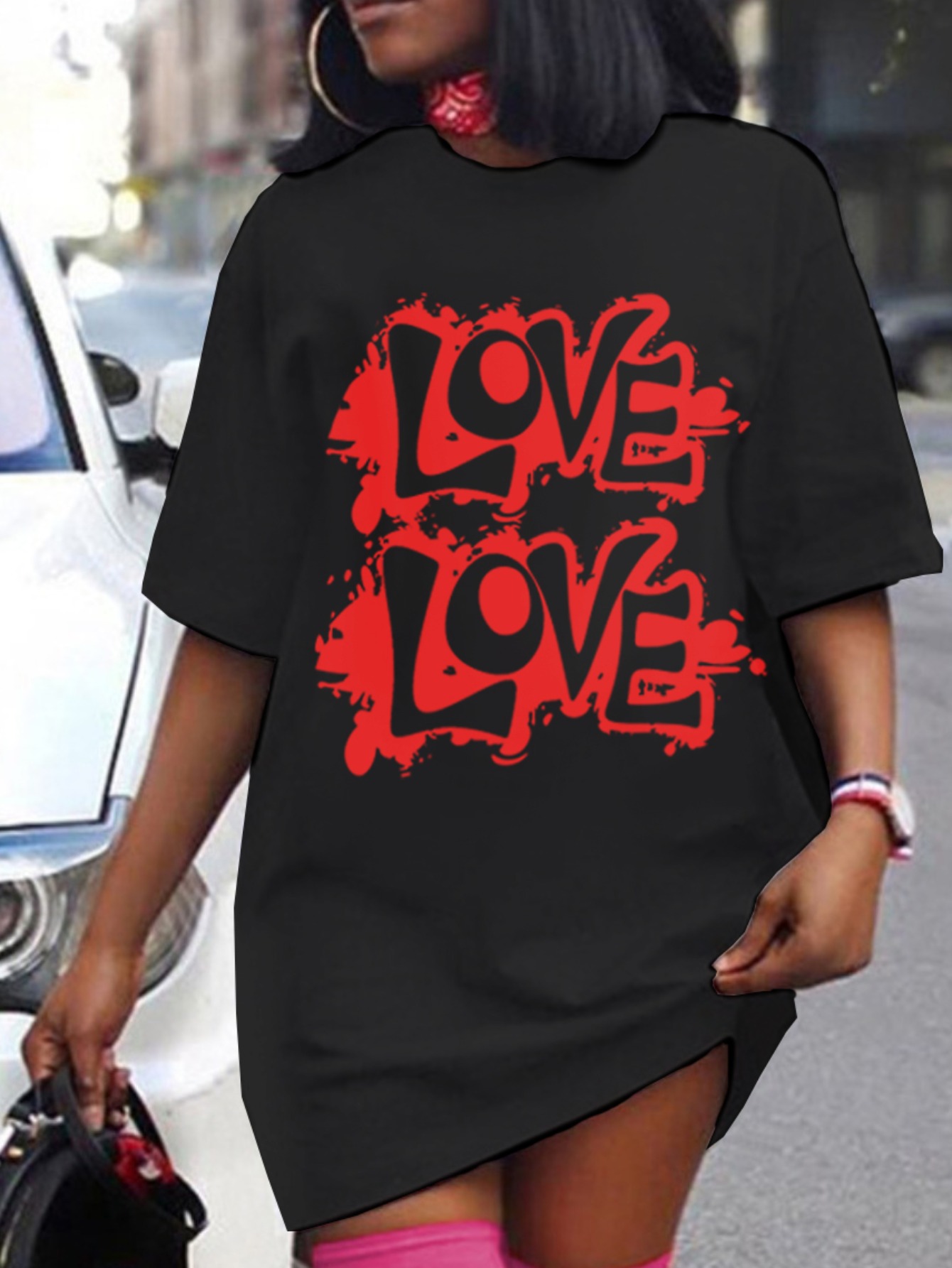 LW Love Letter Print T-shirt Dress