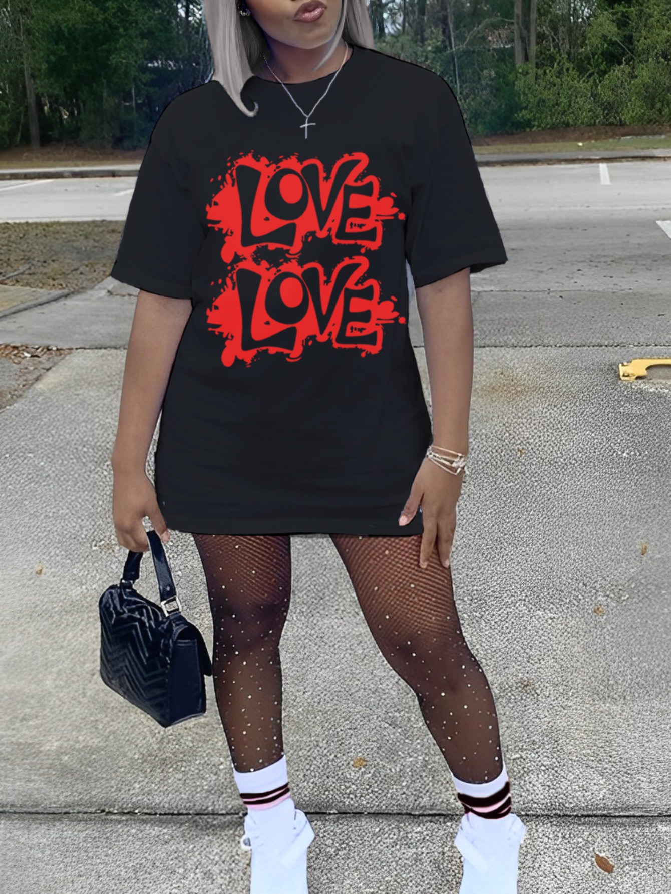 LW Love Letter Print T-shirt Dress