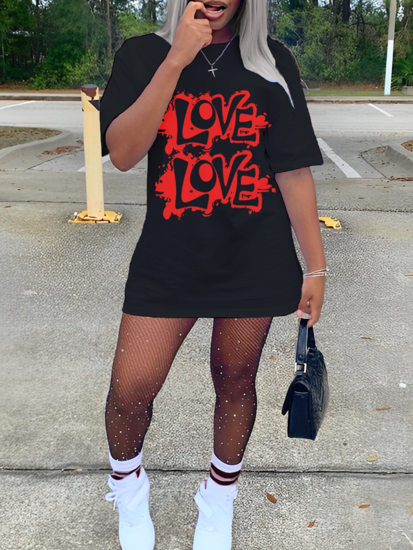 LW Love Letter Print T-shirt Dress