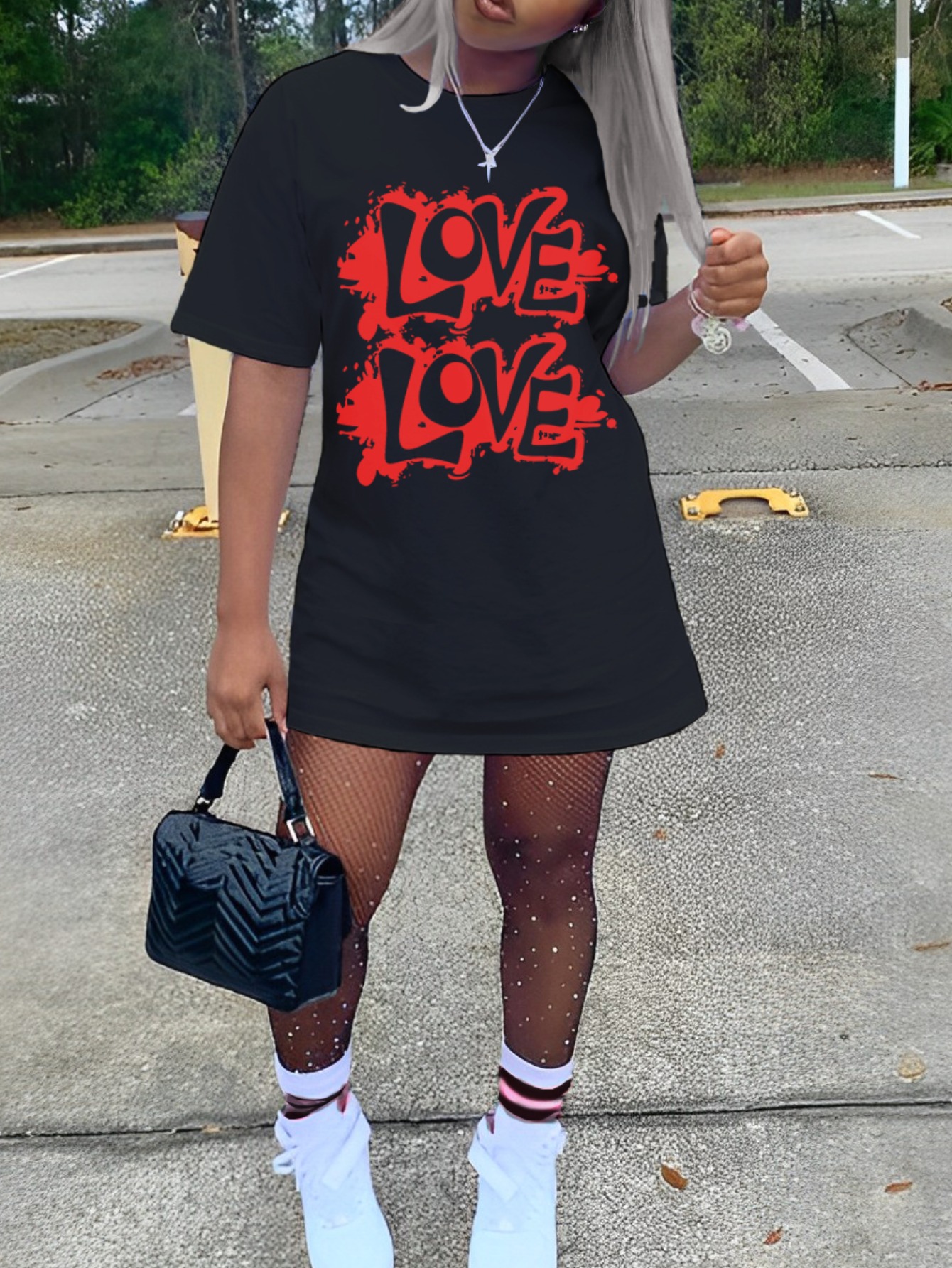 LW Love Letter Print T-shirt Dress