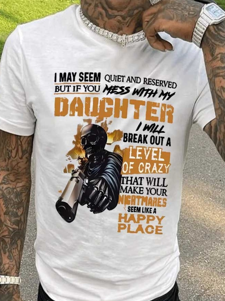 LovelyWholesale Men Graffiti Letter Print T-shirt Summer Short Sleeve Casual None Round Neck Spring Summer 2024