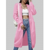 LW Plus Size Hooded Collar Drawstring Teddy Coat
