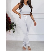 LW BASICS Plus Size Cami Ruched Drawstring Pants S