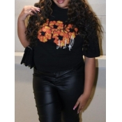 LW Plus Size Figure Letter Print T-shirt