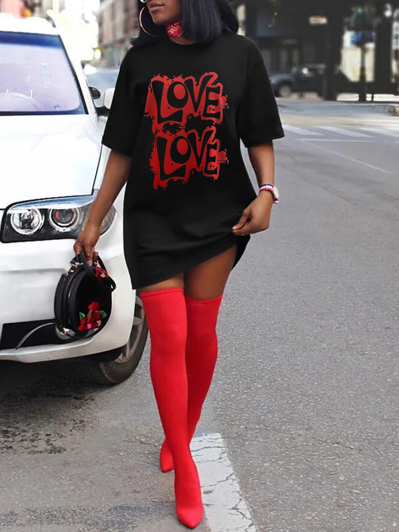 LW Love Letter Print T-shirt Dress