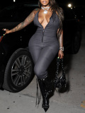 LW Plus Size Backless Side Pocket Jumpsuit