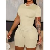 LW BASICS Plus Size Pocket Design Drawstring Short