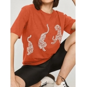 LW Round Neck Mixed Print T-shirt