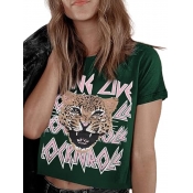 LW Cut Out Mixed Print T-shirt