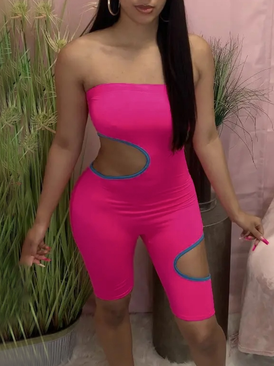 LW Off The Shoulder Cut Out Skinny Romper