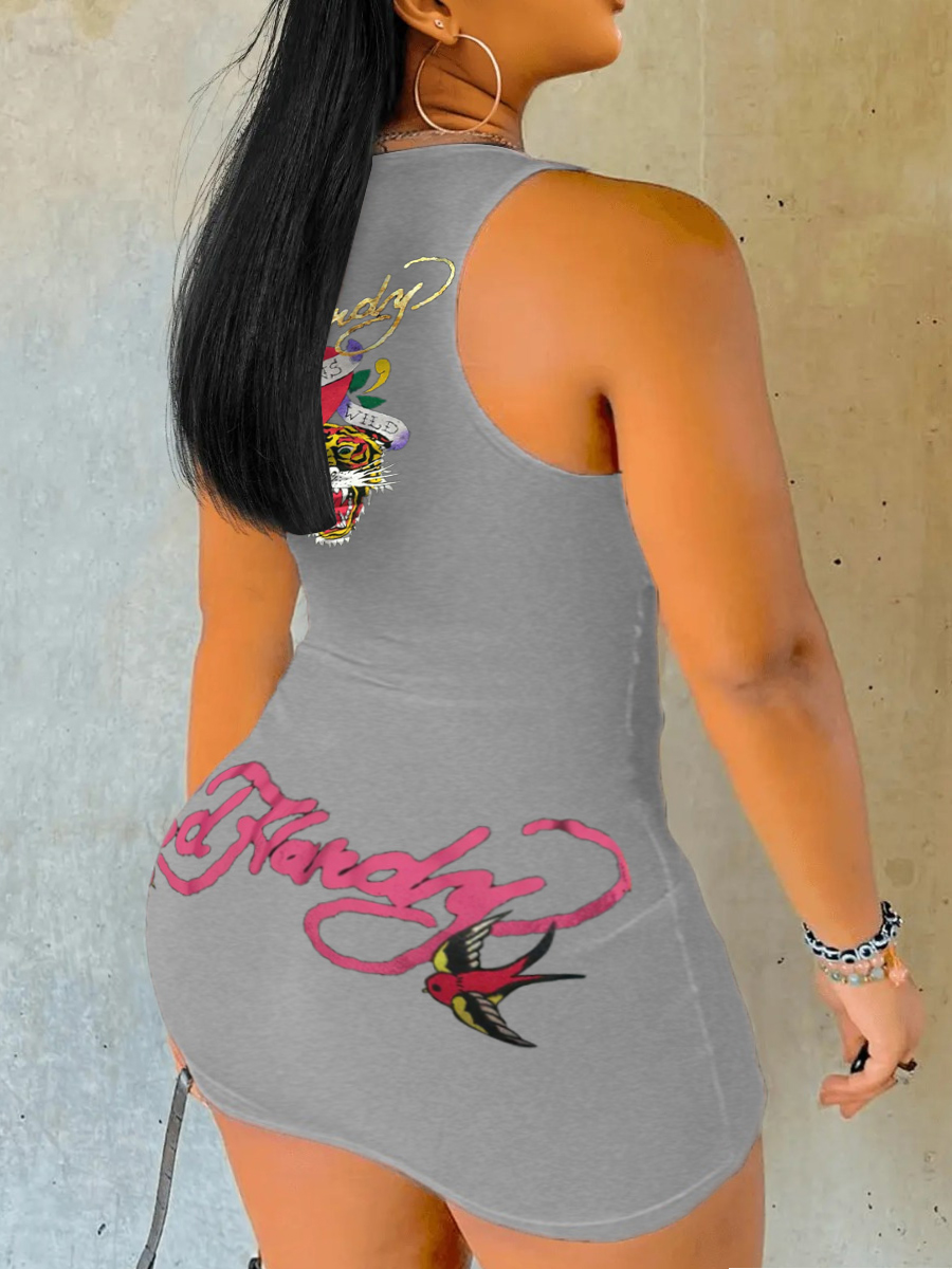 LW Plus Size Letter Print Bodycon Cami Dress