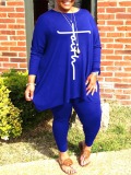 LW Plus Size Faith Letter Print Loose Pants Set