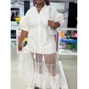 LW SXY Plus Size Ruffle Design Drawstring See Thro