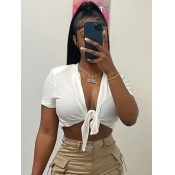 LW BASICS Bandage Design Front Split T-shirt