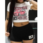 LW Figure Letter Print Shorts Set