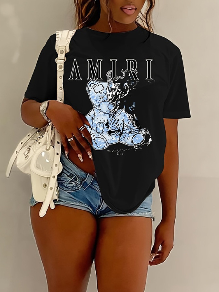 LW Teddy Bear Letter Print T-shirt