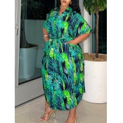 LW BASICS Plus Size Floral Print Pocket Design Shi