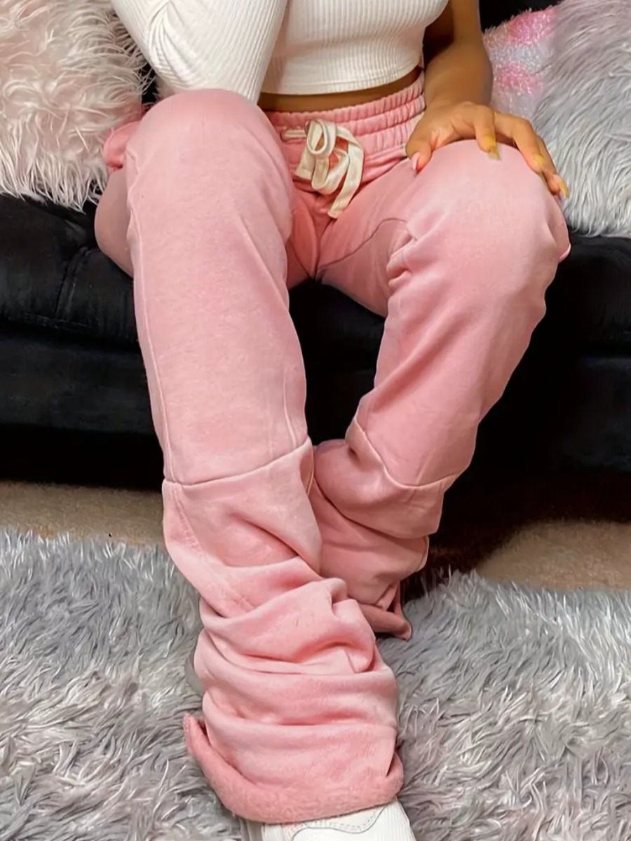 LW Mid Waist Ruched Solid Color Skinny Pants