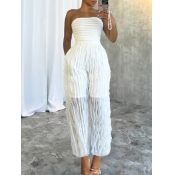 LW Off The Shoulder Waffle Knit See Through Jumpsu