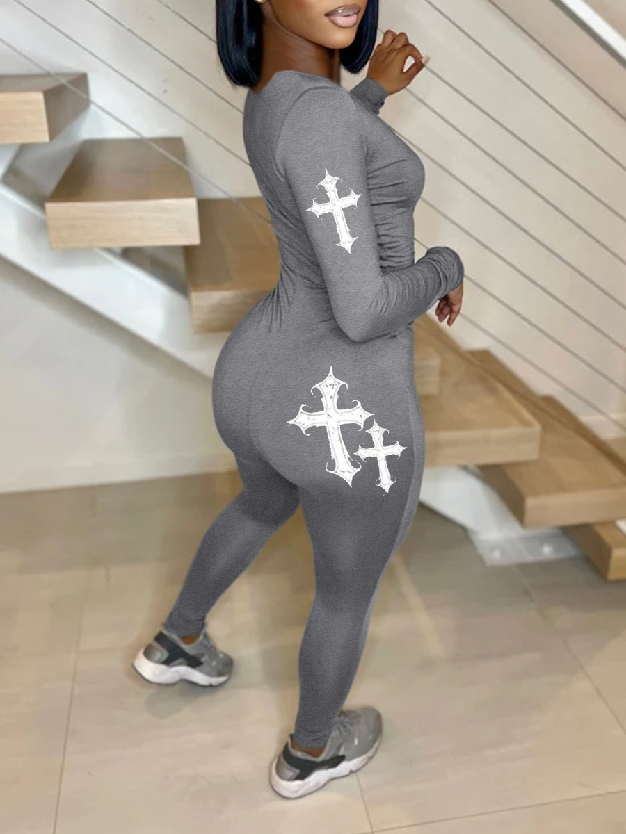 LW Pattern Geometric Jumpsuit