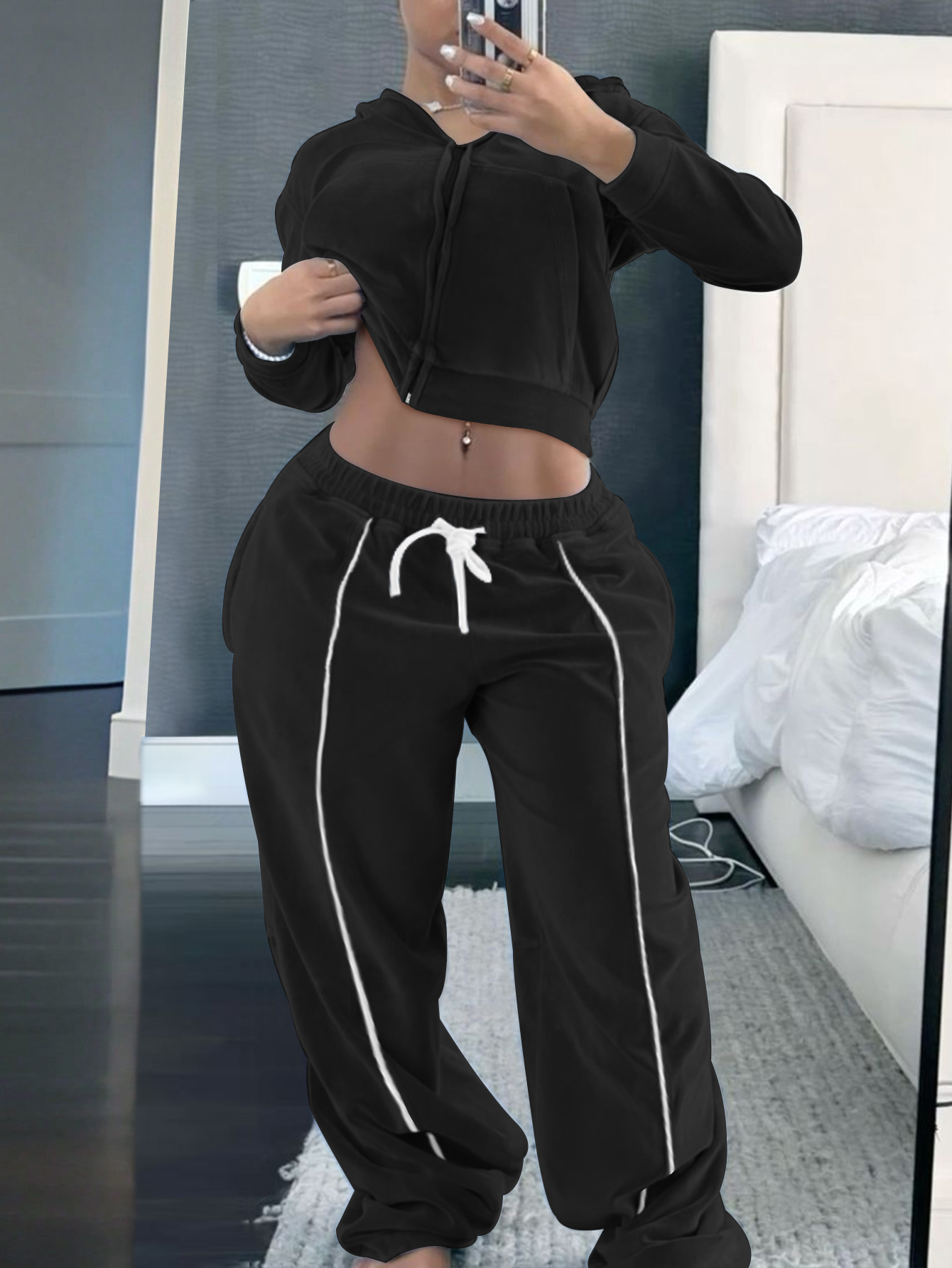 LW Plus Size Patchwork Solid Color Two-piece Pants Set