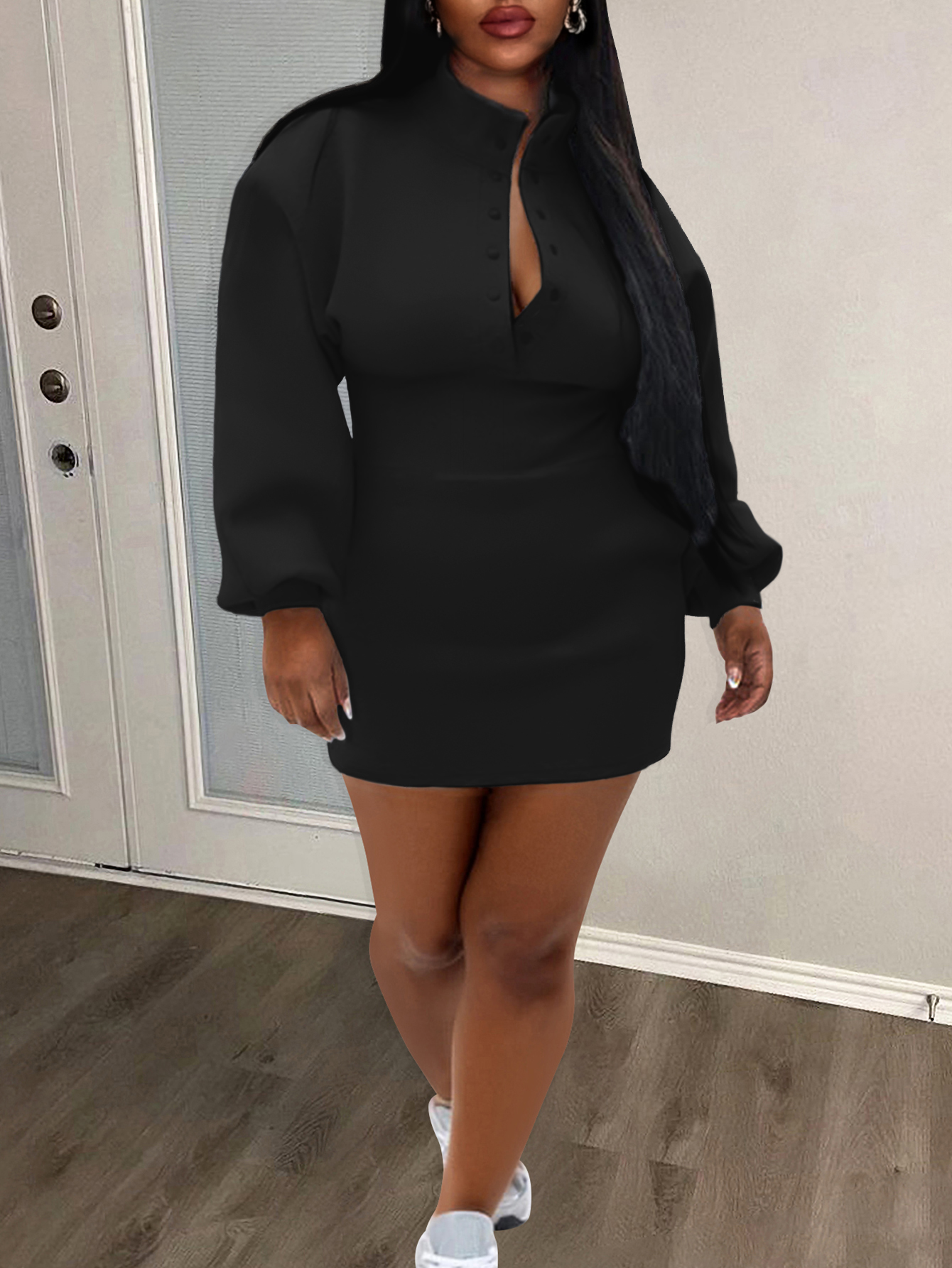 LW BASICS Plus Size Solid Color Dress 3X