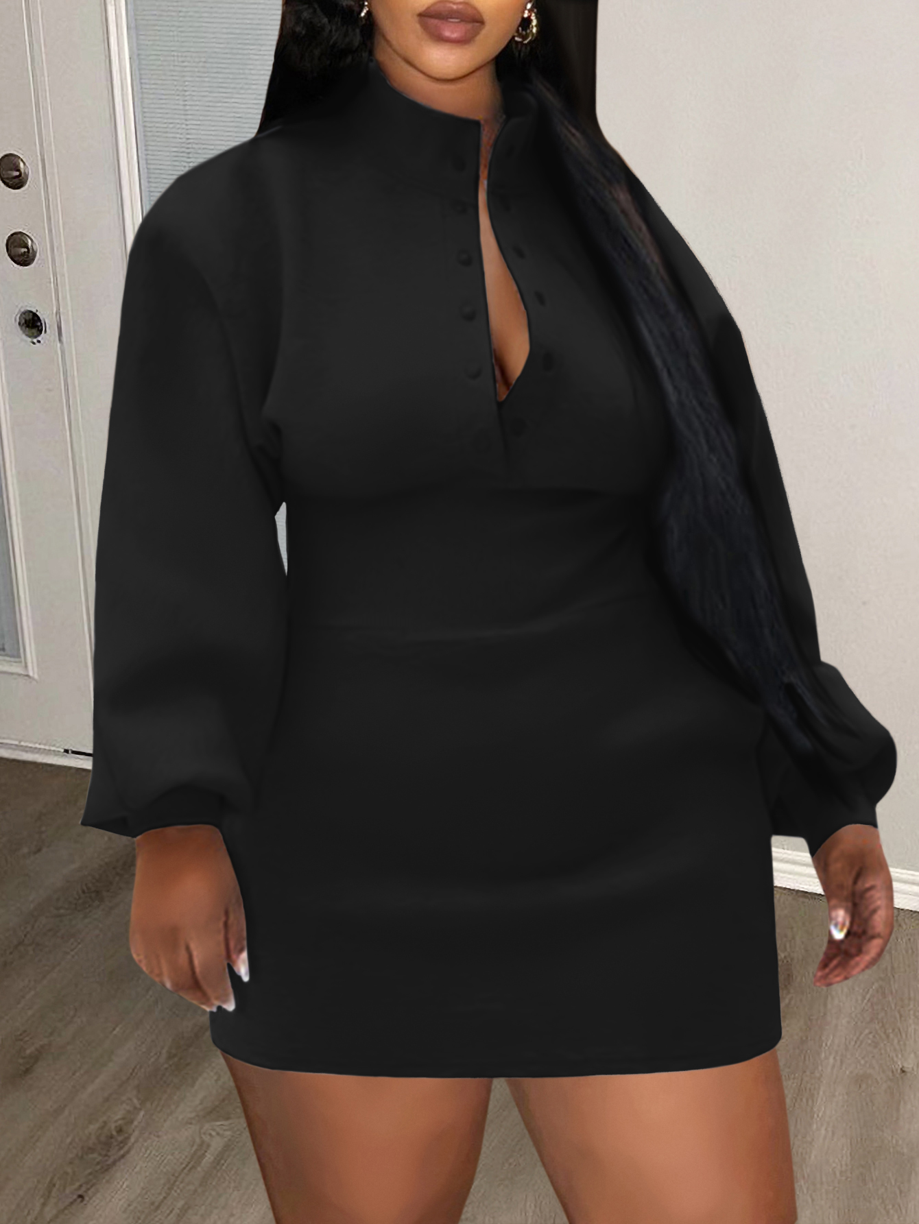 LW BASICS Plus Size Solid Color Dress 3X