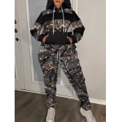 LW BASICS Plus Size Mixed Print Two-piece Pants Se