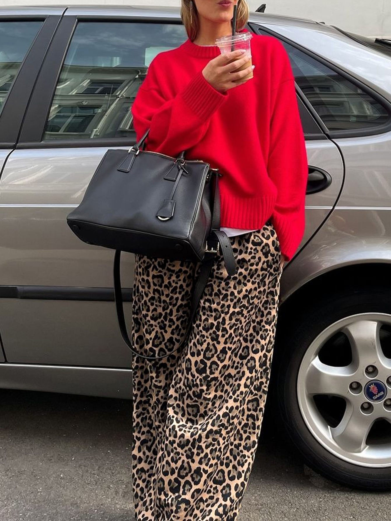 LW BASICS Plus Size Leopard Print Pants