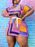 LW Plus Size None Geometric Pattern Dress
