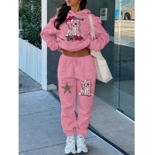 LW Cute Polyester Hooded Collar Pattern Cartoon Lo