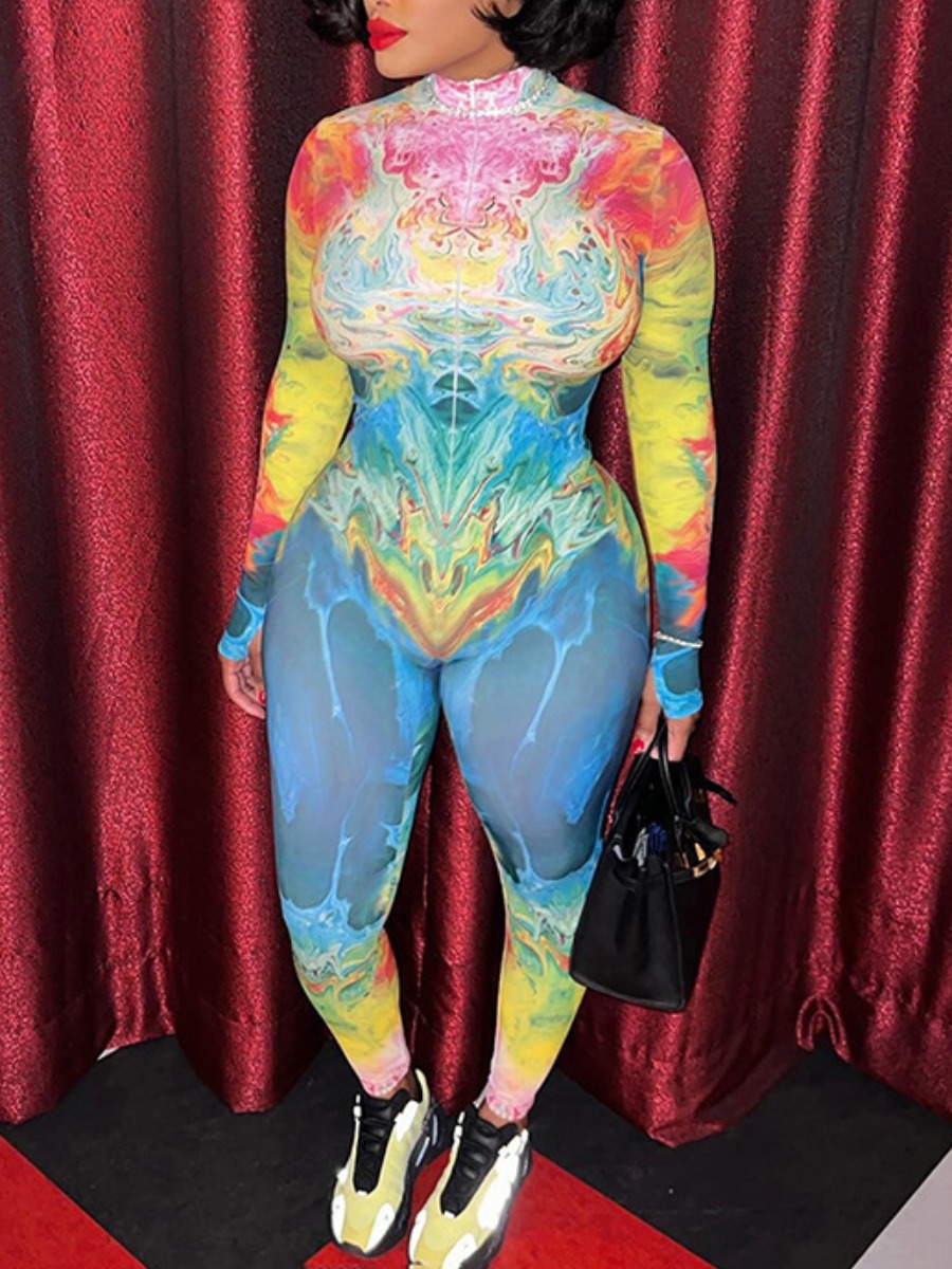 LW SXY Pattern Mixed Print Jumpsuit