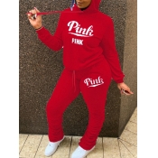 LW Street Polyester Hooded Collar Drawstring Lette