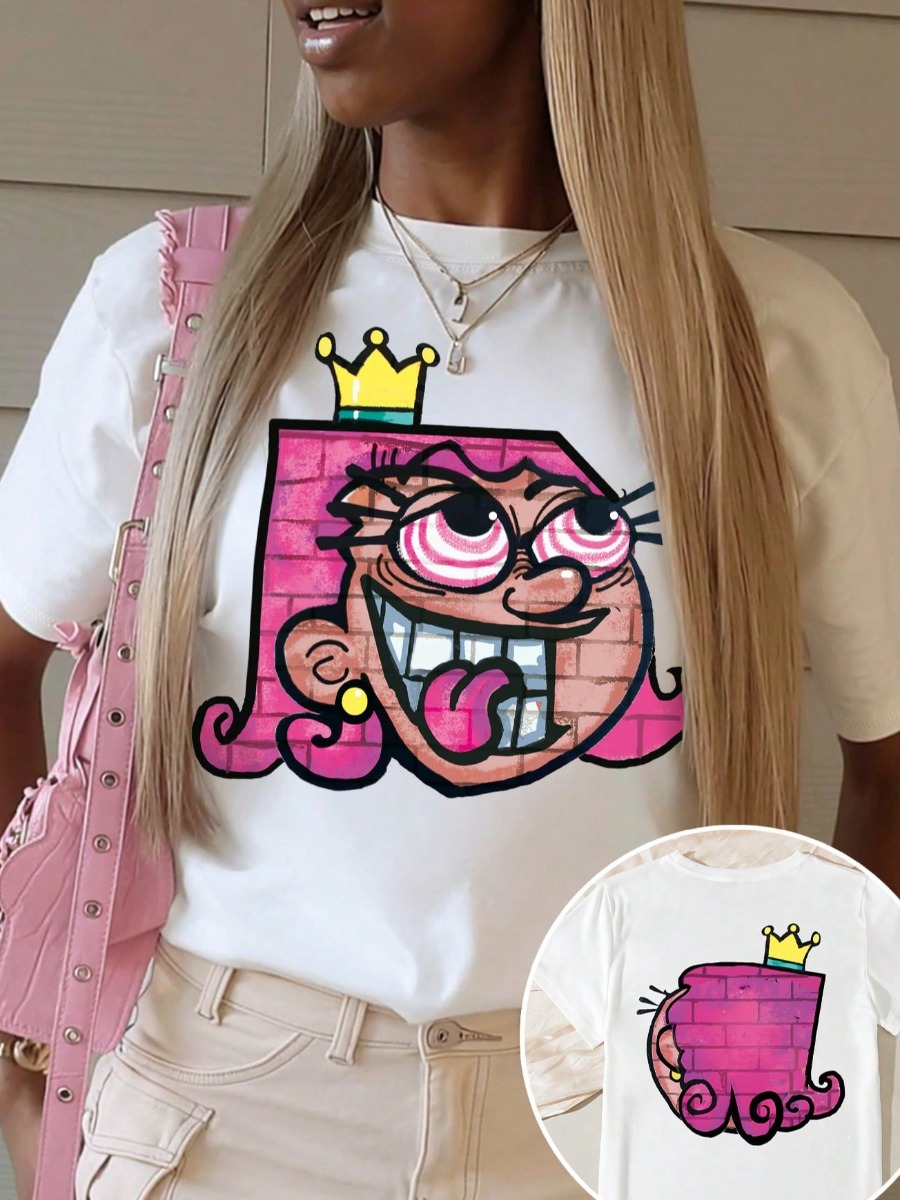 LW Pattern Cartoon Print T-shirt