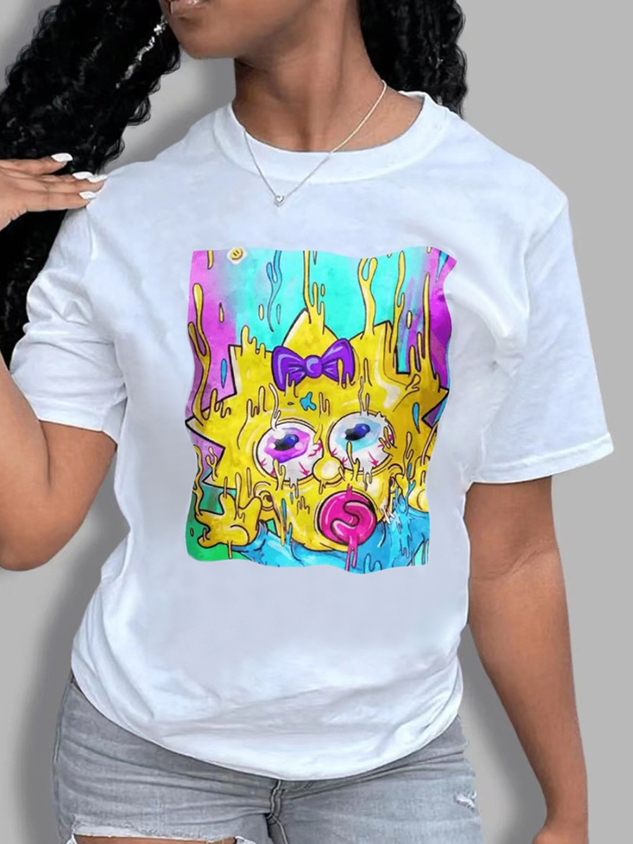 LW Gradient Cartoon Print T-shirt
