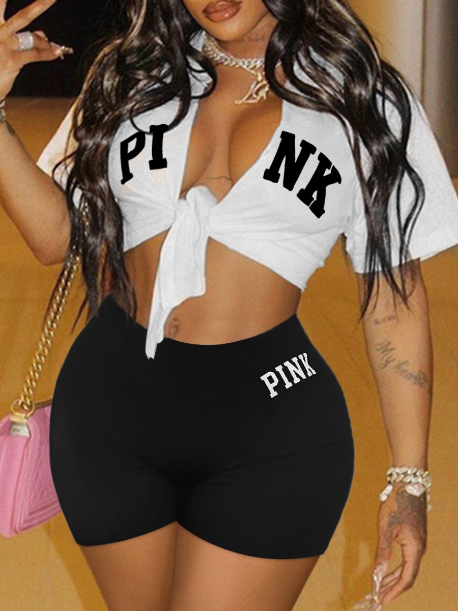 LW Casual Polyester Collarless Pattern Letter Shor