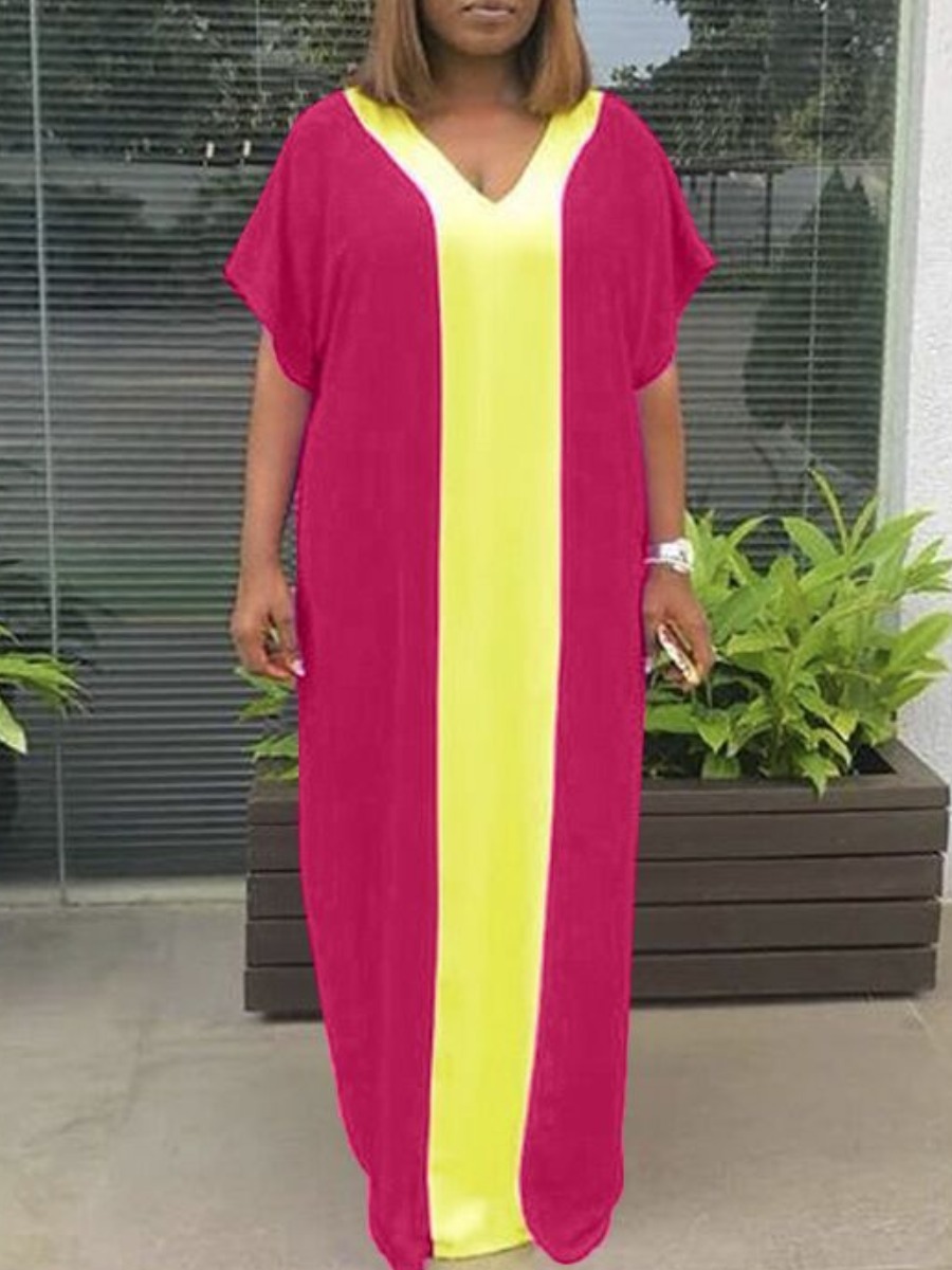 LW Plus Size Patchwork Color Contrast Dress