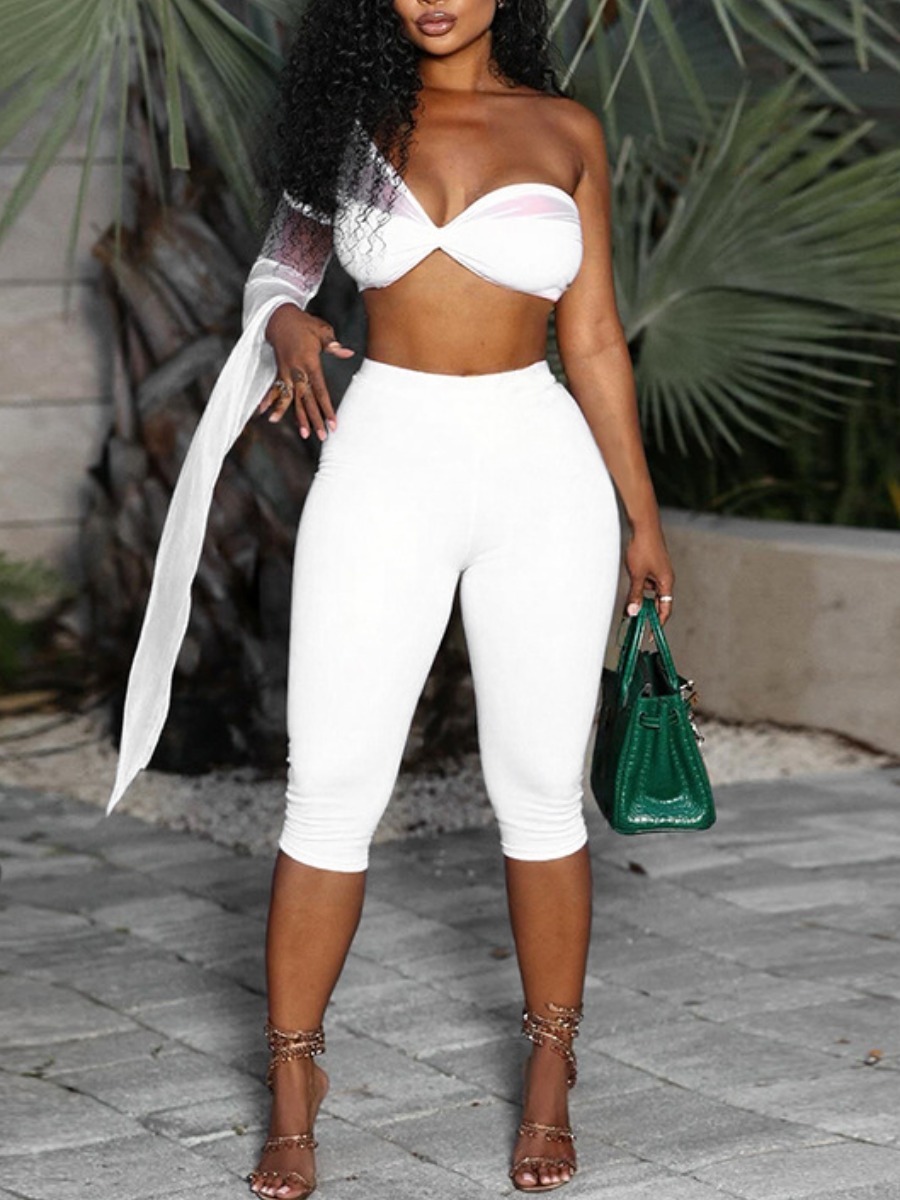 LW Casual Polyester Strapless Solid Color Sleevele