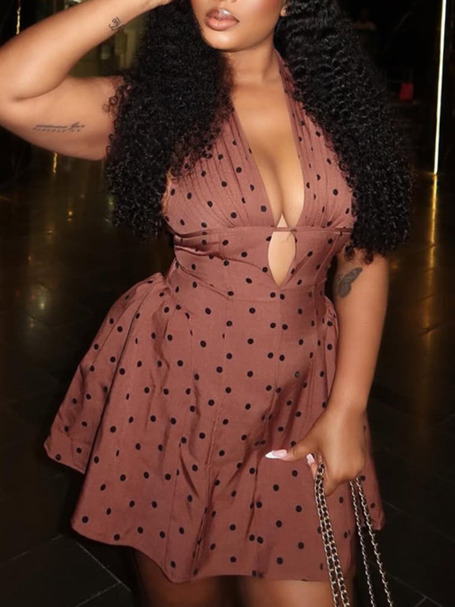 LW Cut Out Wavelet Point Mini Dress
