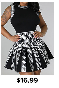 LW Geometric Print Cami A Line Dress